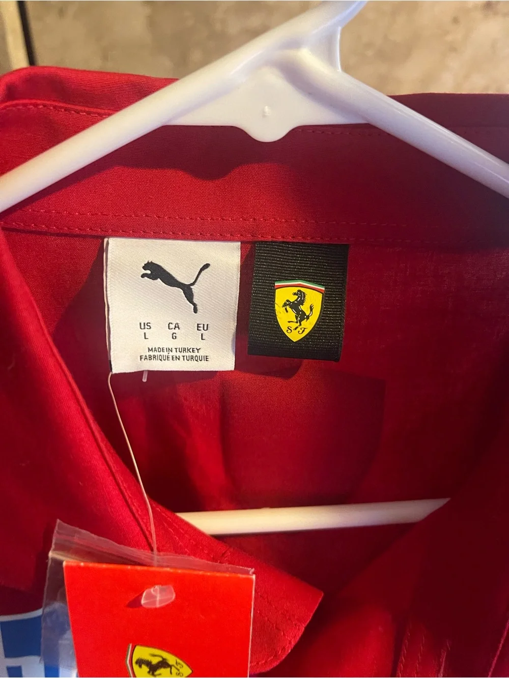 Puma Ferrari Red Team Polo Shirt Large NWT - Picture 3 of 5